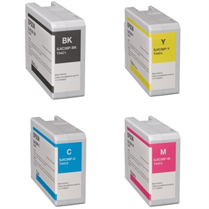 Full set of ink cartridges for Epson ColorWorks C6000 or Epson C6500, Glossy Black